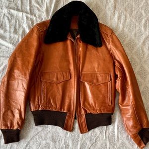 Golden Bear | Leather Bomber Detachable Fur Collar